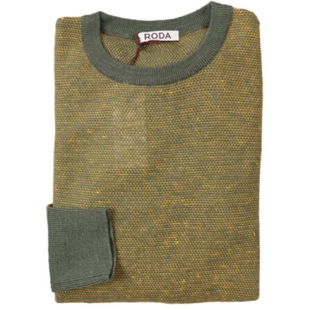 RODA Patterned Knit Linen Sweater